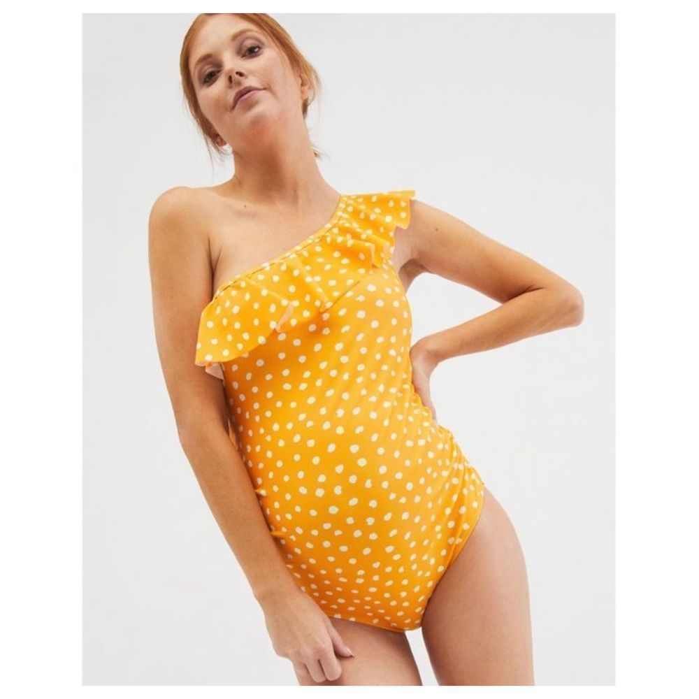 Motherhood Maternity | Ruffle Front One Shoulder Maternity Swimsuit (#30) NWT